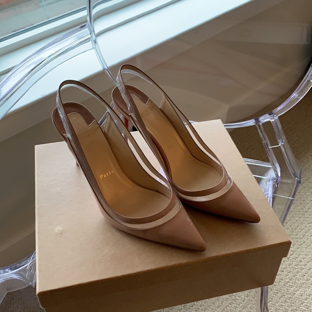 Christian louboutin slingback heel pumps euro 40